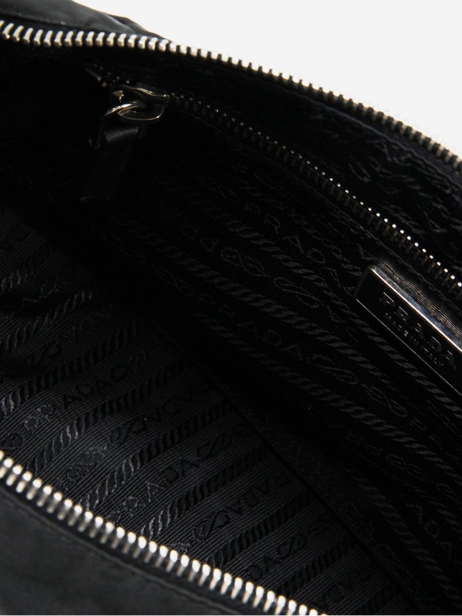 Prada enamel logo shoulder bag