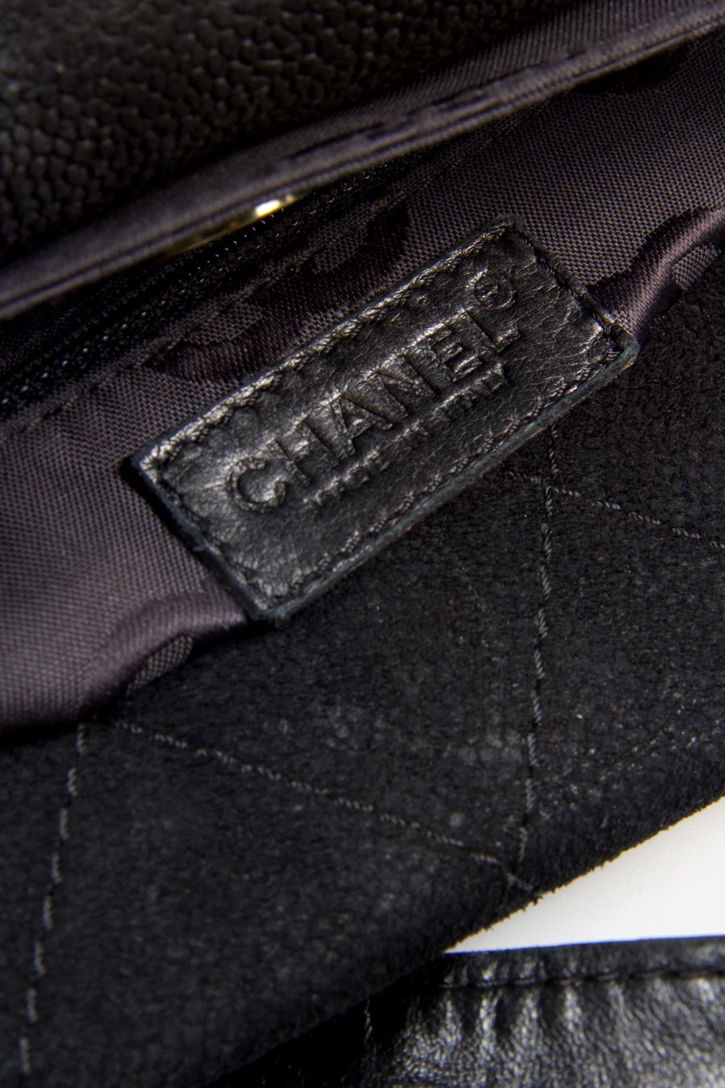 Vintage Chanel Suede Quilted CC Tote