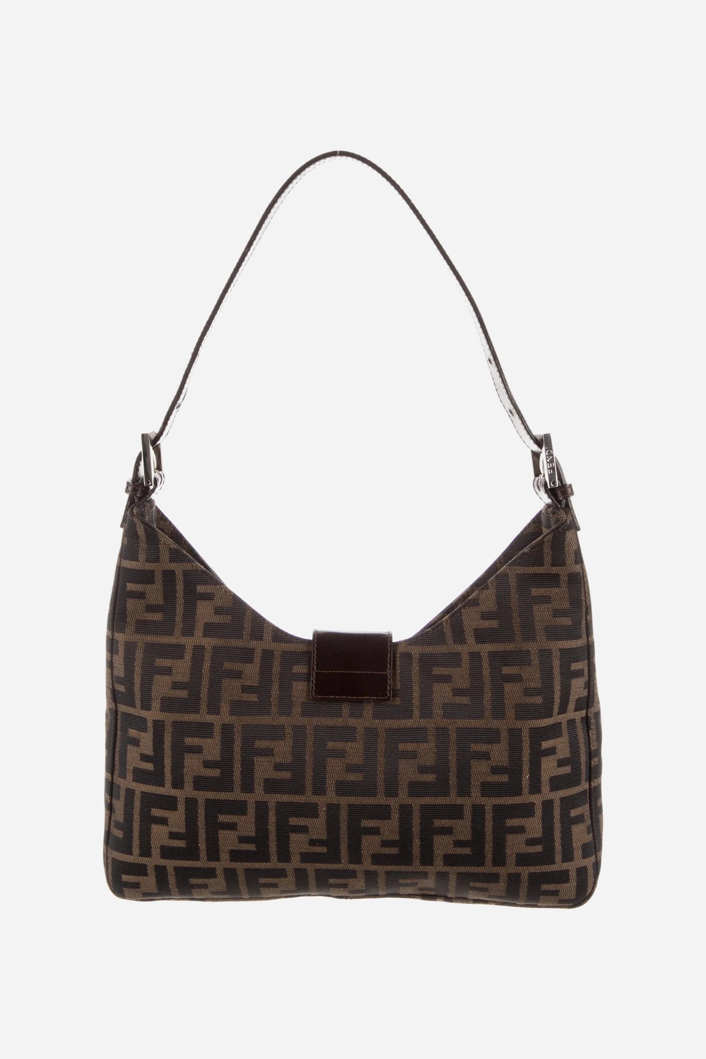 Vintage Fendi Leather-Trimmed Zucca Hobo