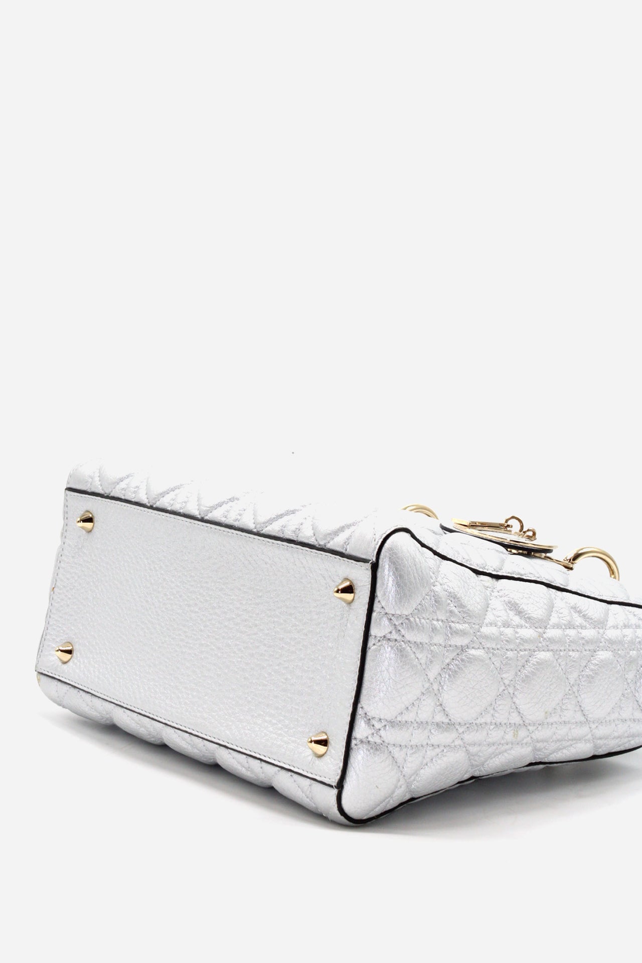 Dior Metallic Grained Calfskin Cannage Medium Supple Lady Dior