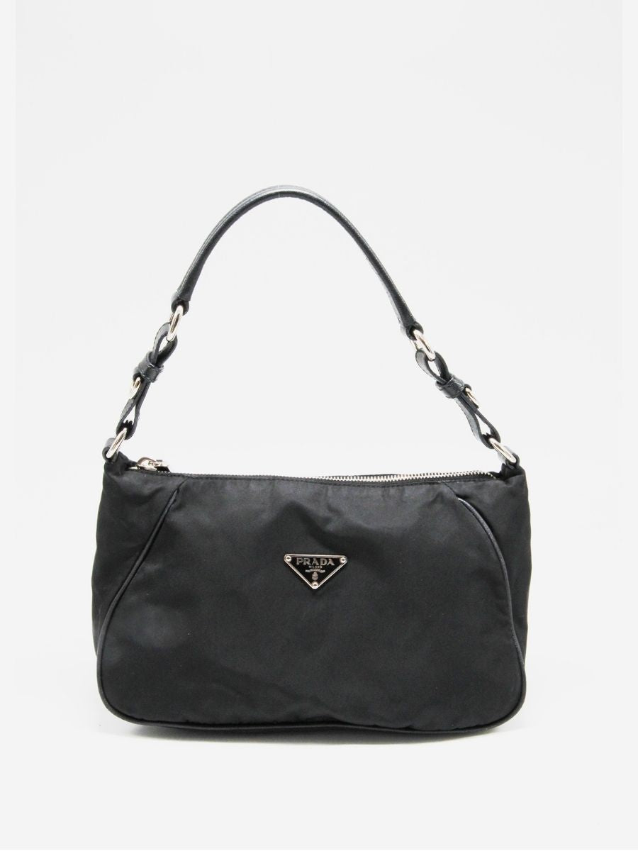 Prada enamel logo shoulder bag