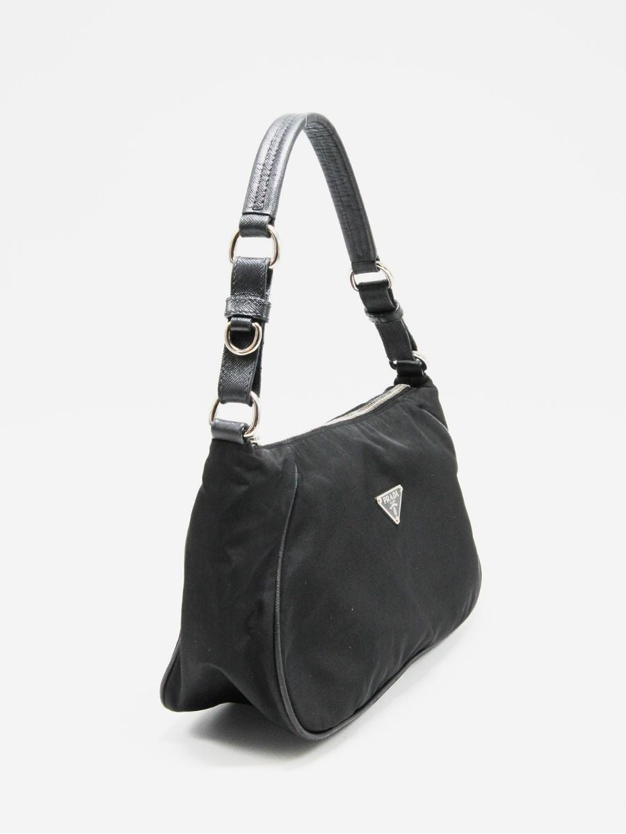 Prada enamel logo shoulder bag