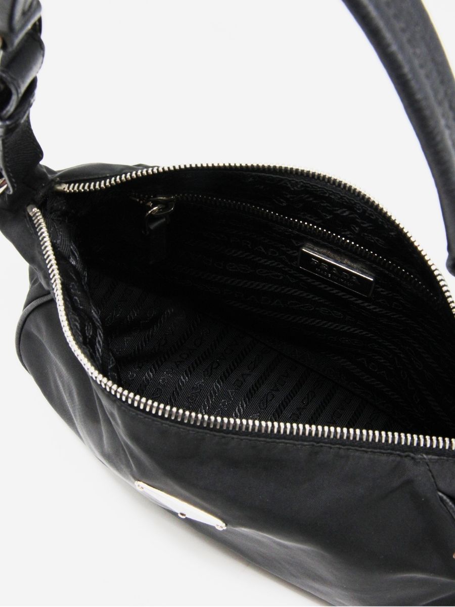 Prada enamel logo shoulder bag