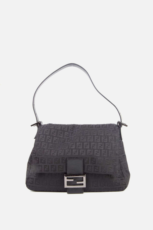Vintage Fendi Black zucchino mama forever bag