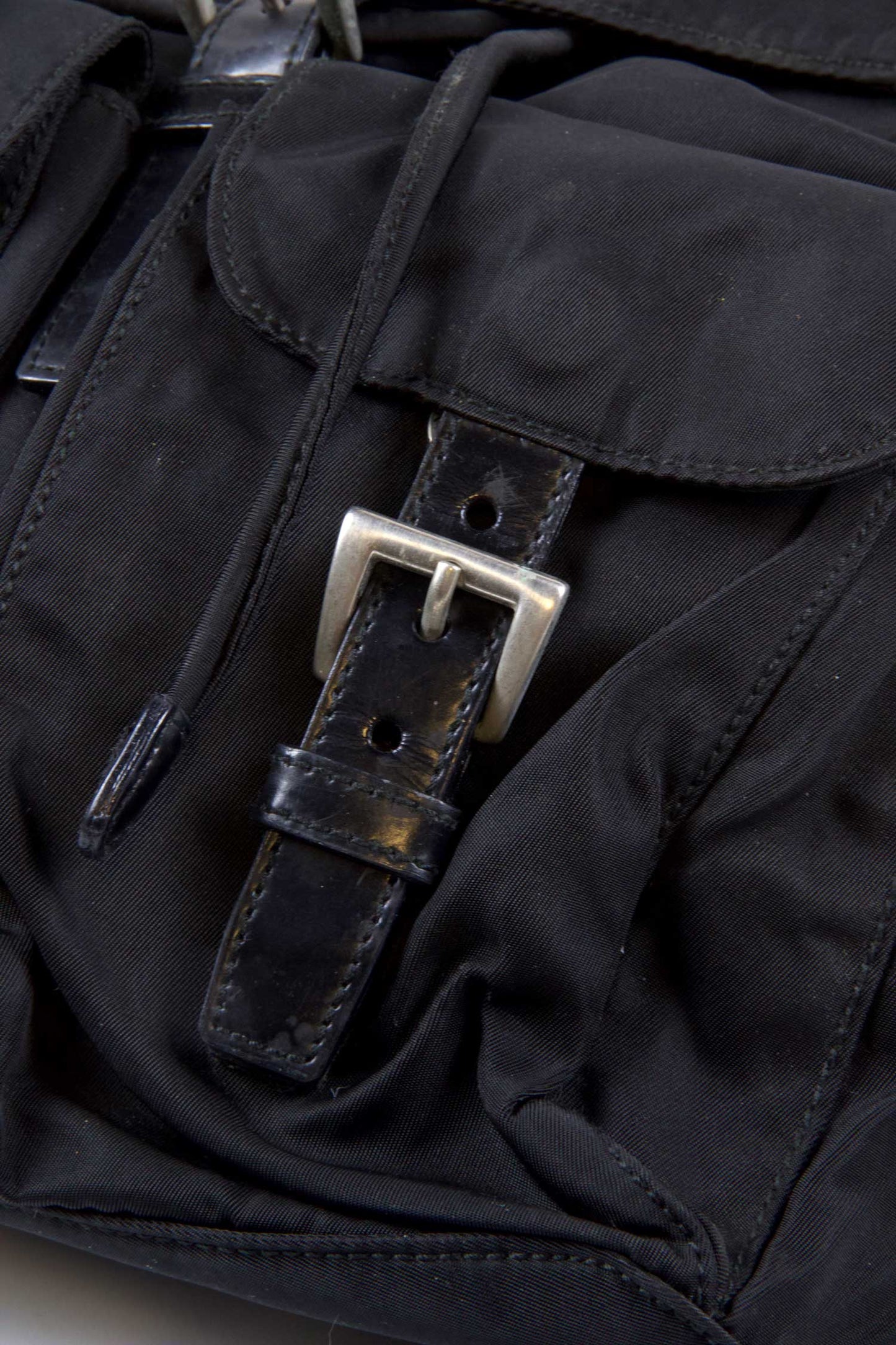 Vintage Prada Tessuto Nylon Vela Small Backpack Black