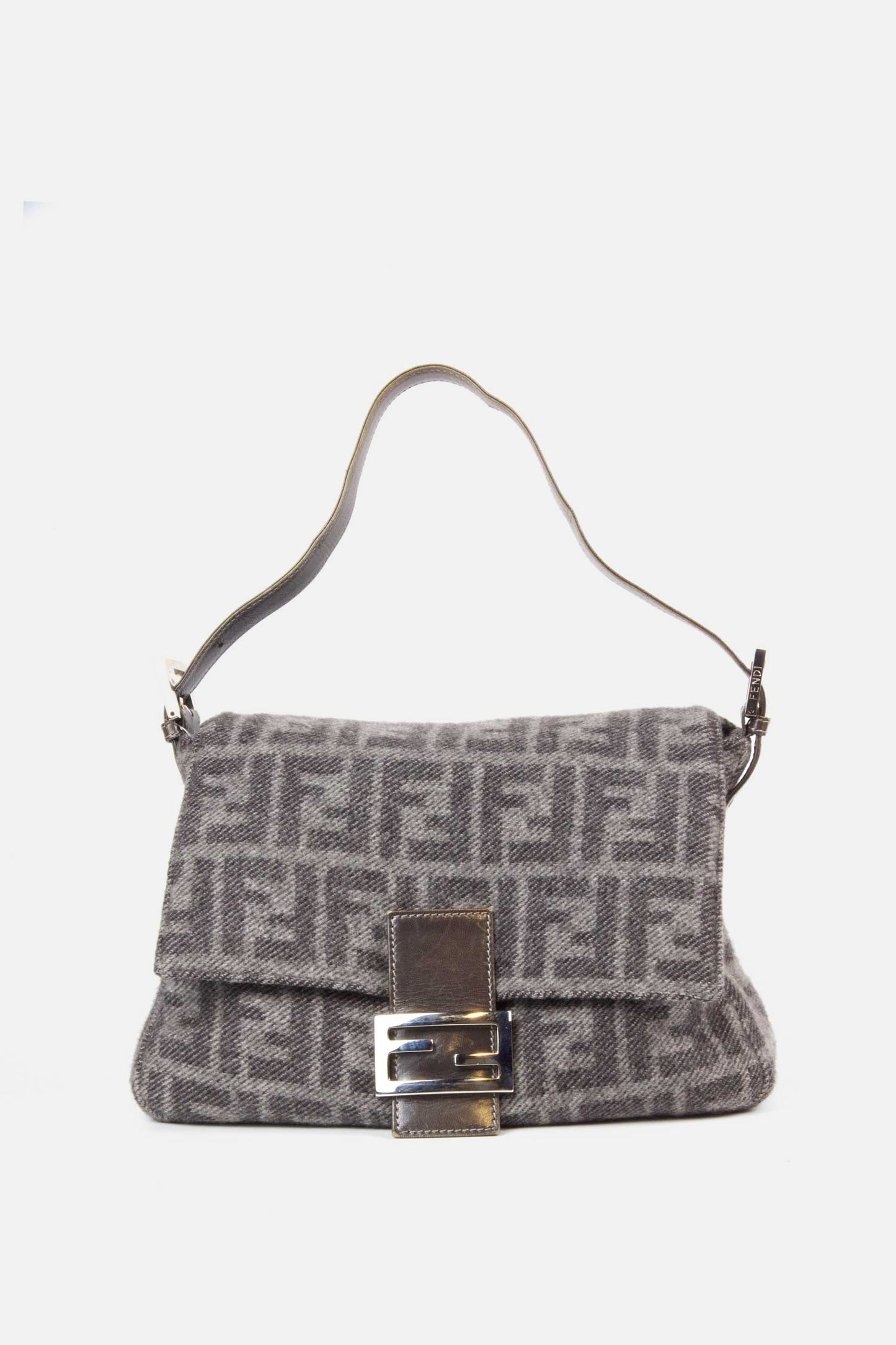 Vintage Fendi Wool Zucca Mamma Baguette