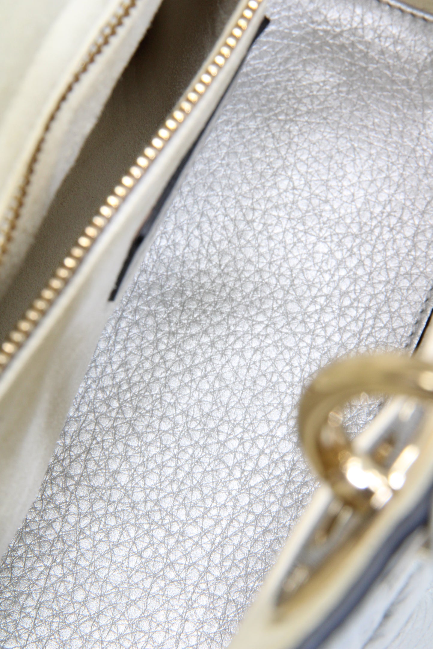 Dior Metallic Grained Calfskin Cannage Medium Supple Lady Dior