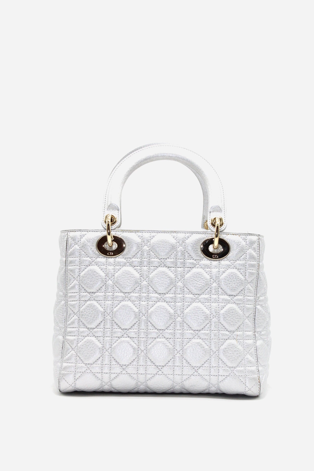 Dior Metallic Grained Calfskin Cannage Medium Supple Lady Dior