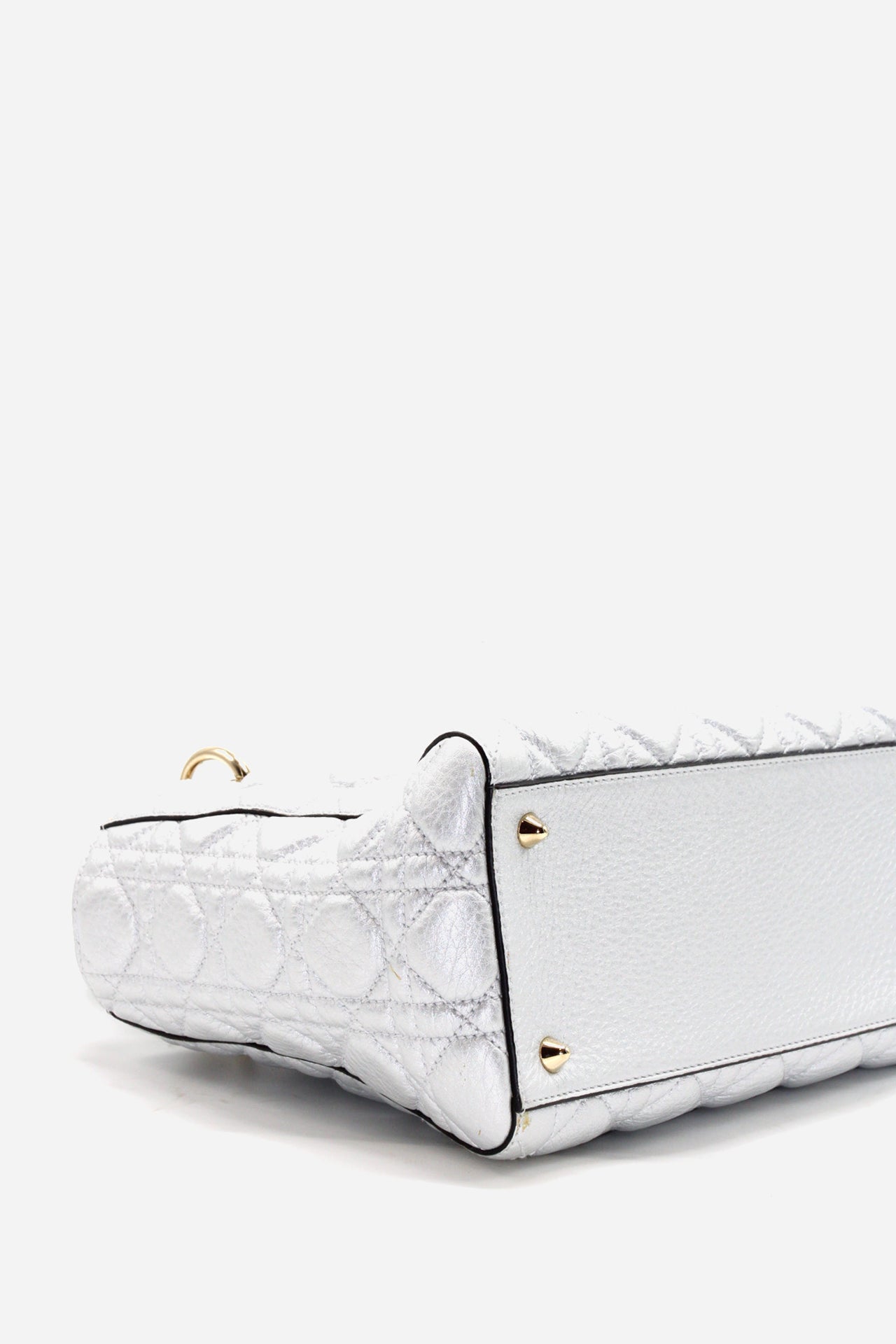 Dior Metallic Grained Calfskin Cannage Medium Supple Lady Dior