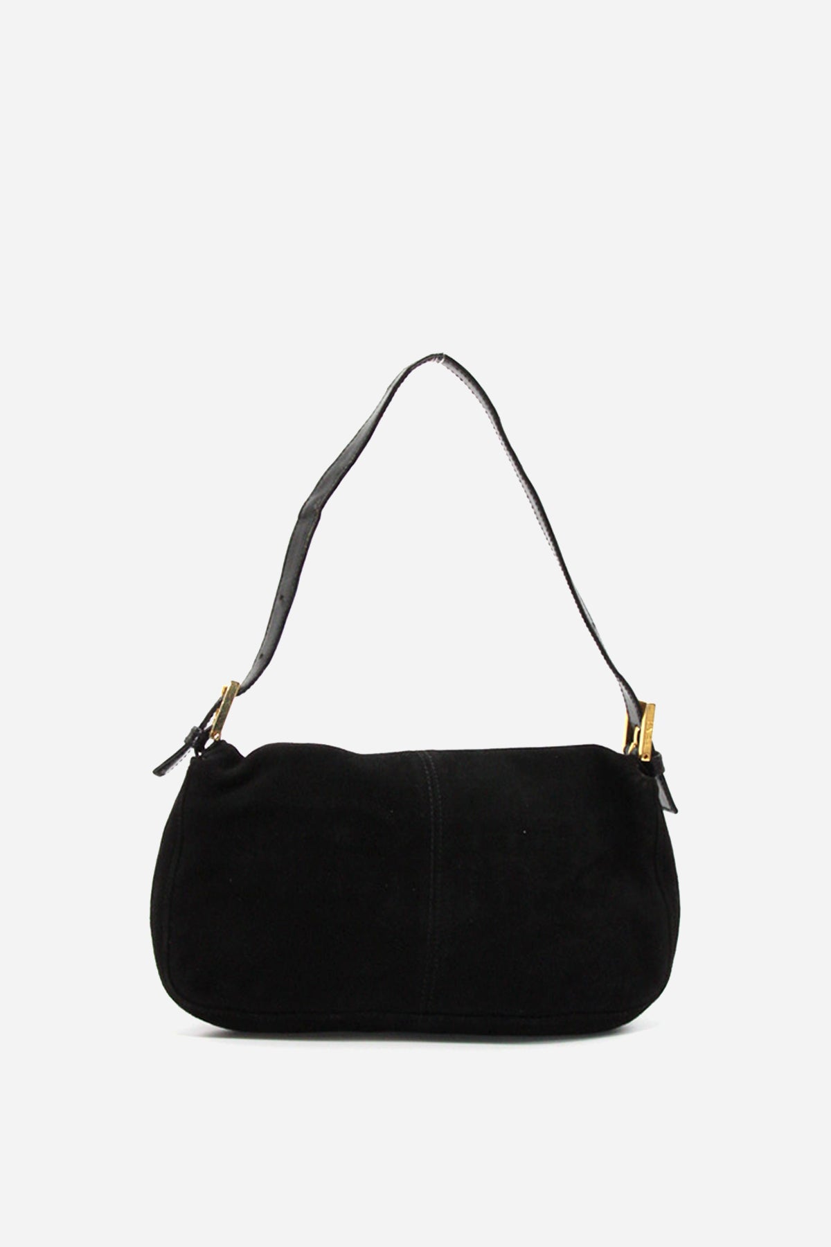 Fendi Black Suede Baguette