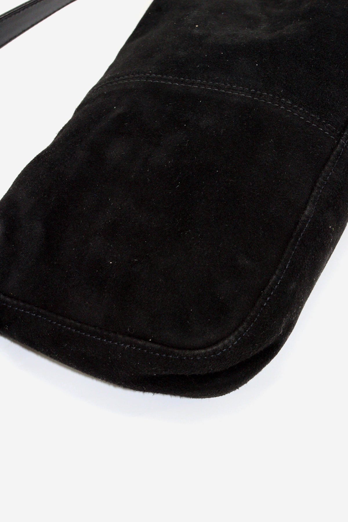 Fendi Black Suede Baguette