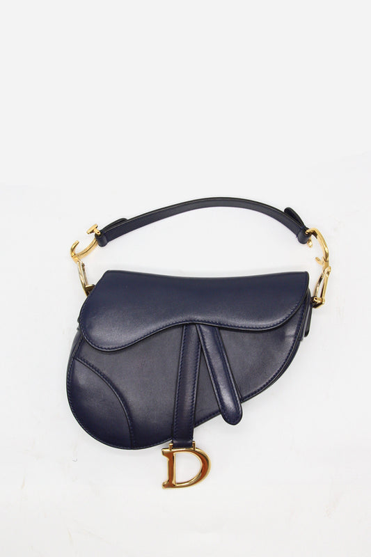 Dior Navy Mini Saddle Bag