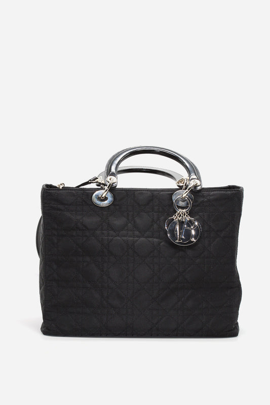 Dior Nylon Cannage Large Lady Dior Black